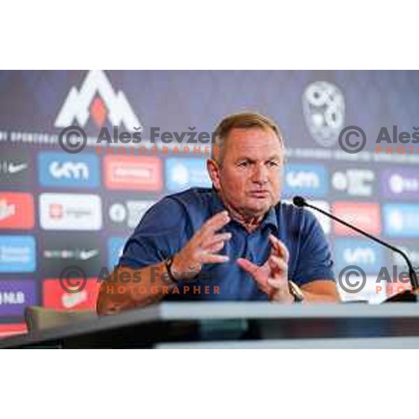 Matjaz Kek, head coach of Slovenia National Football team during press conference in NNC, Brdo pri Kranju, Slovenia on August 26, 2025