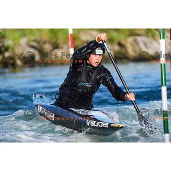 Alja Kozorog of Slovenia during practice session before 2025 World Cup Canoe Slalom race in Tacen, Ljubljana, Slovenia on August 27, 2025