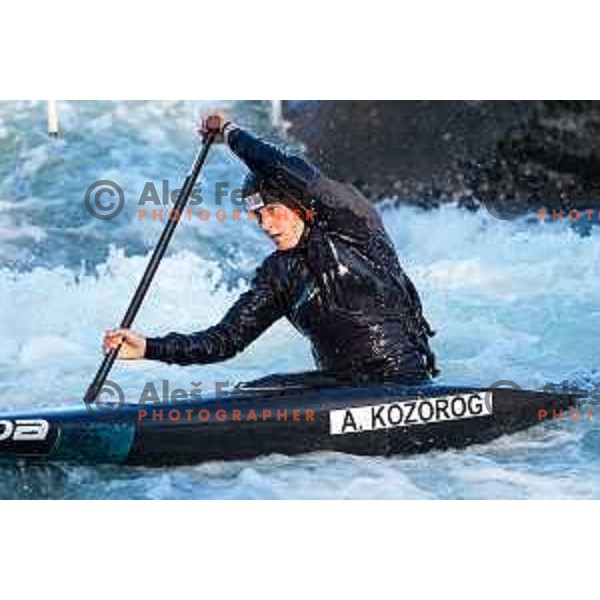 Alja Kozorog of Slovenia during practice session before 2025 World Cup Canoe Slalom race in Tacen, Ljubljana, Slovenia on August 27, 2025