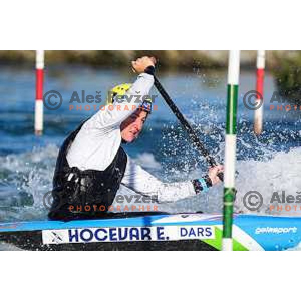 of Slovenia during practice session before 2025 World Cup Canoe Slalom race in Tacen, Ljubljana, Slovenia on August 27, 2025