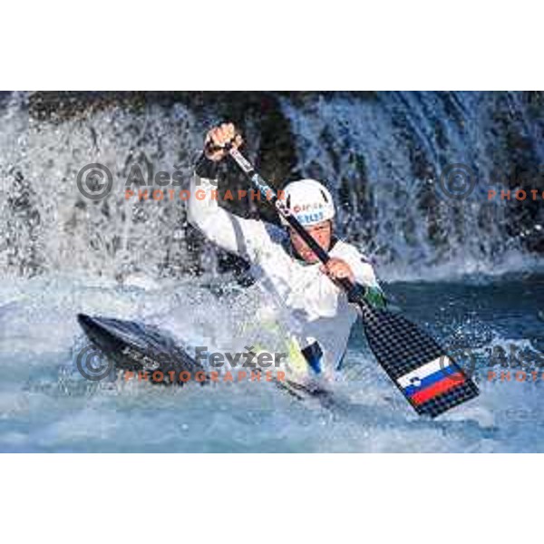 Benjamin Savsek of Slovenia during practice session before 2025 World Cup Canoe Slalom race in Tacen, Ljubljana, Slovenia on August 27, 2025