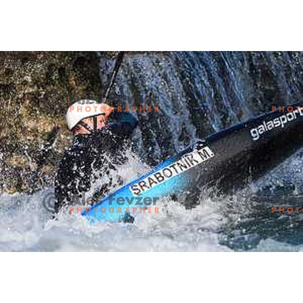 Martin Srabotnik of Slovenia during practice session before 2025 World Cup Canoe Slalom race in Tacen, Ljubljana, Slovenia on August 27, 2025