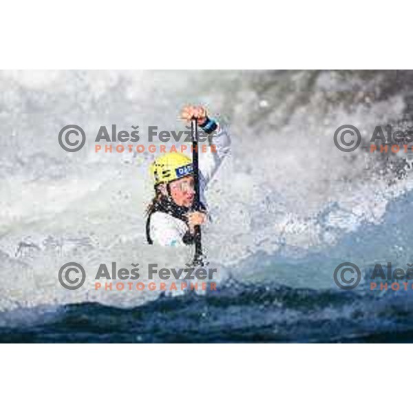 Eva Alina Hocevar of Slovenia during practice session before 2025 World Cup Canoe Slalom race in Tacen, Ljubljana, Slovenia on August 27, 2025