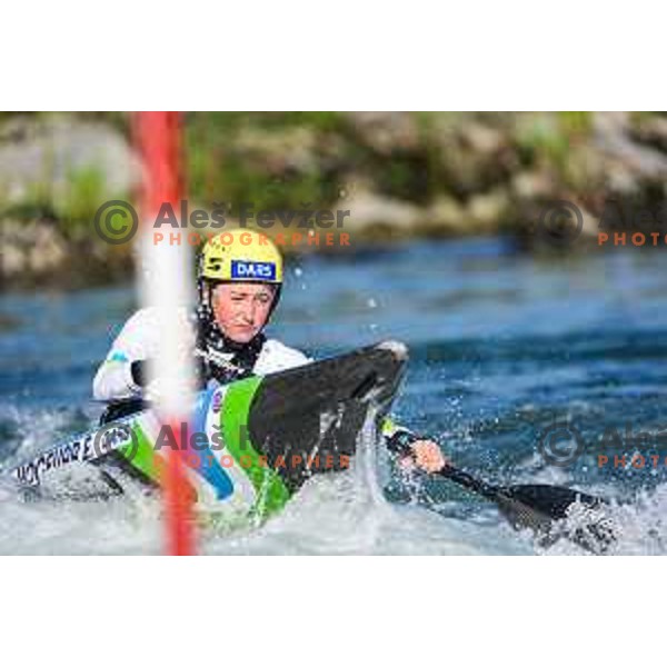 Eva Alina Hocevar of Slovenia during practice session before 2025 World Cup Canoe Slalom race in Tacen, Ljubljana, Slovenia on August 27, 2025