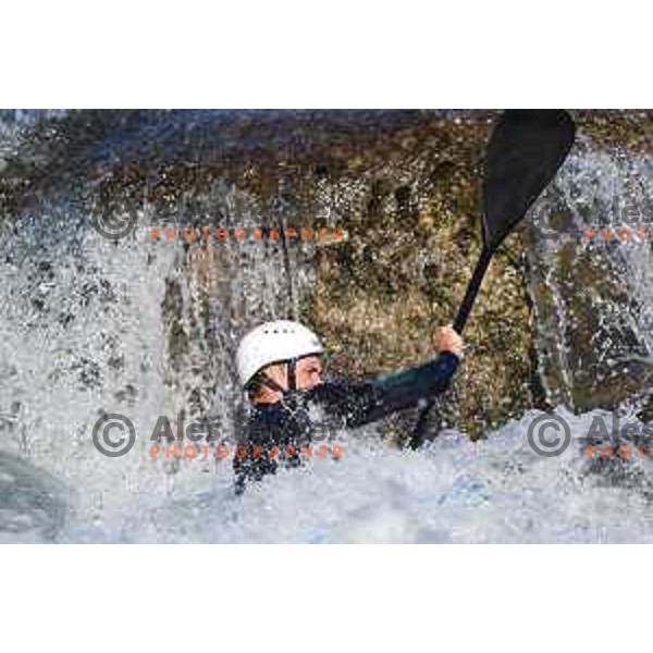 Martin Srabotnik of Slovenia during practice session before 2025 World Cup Canoe Slalom race in Tacen, Ljubljana, Slovenia on August 27, 2025