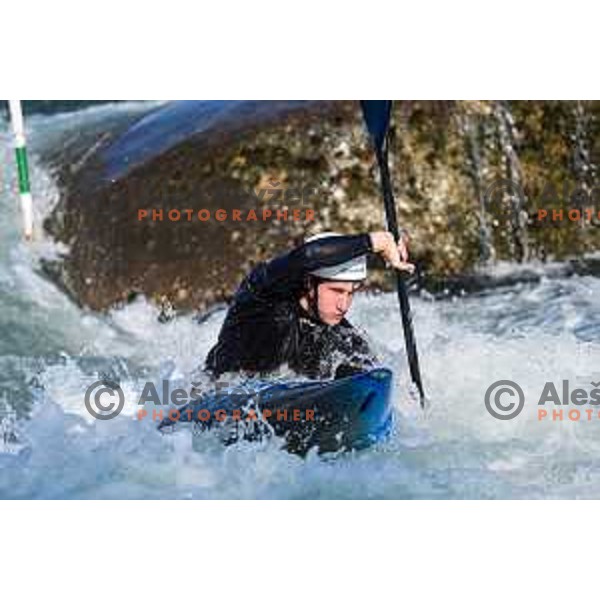 Martin Srabotnik of Slovenia during practice session before 2025 World Cup Canoe Slalom race in Tacen, Ljubljana, Slovenia on August 27, 2025