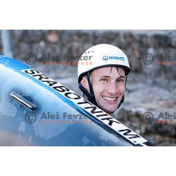 Martin Srabotnik of Slovenia during practice session before 2025 World Cup Canoe Slalom race in Tacen, Ljubljana, Slovenia on August 27, 2025