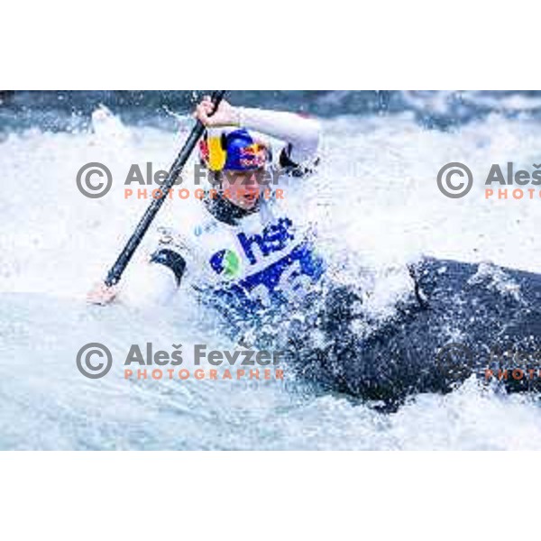 Pankova in action during ICF World Cup Canoe Slalom Women’s K-1 race in Tacen, Ljubljana, Slovenia on August 29, 2025