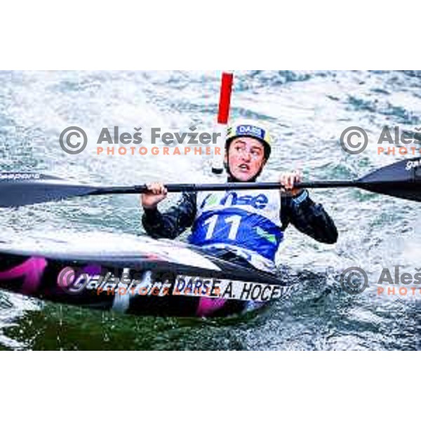 Eva Alina Hocevar (SLO) in action during ICF World Cup Canoe Slalom Women’s K-1 race in Tacen, Ljubljana, Slovenia on August 29, 2025
