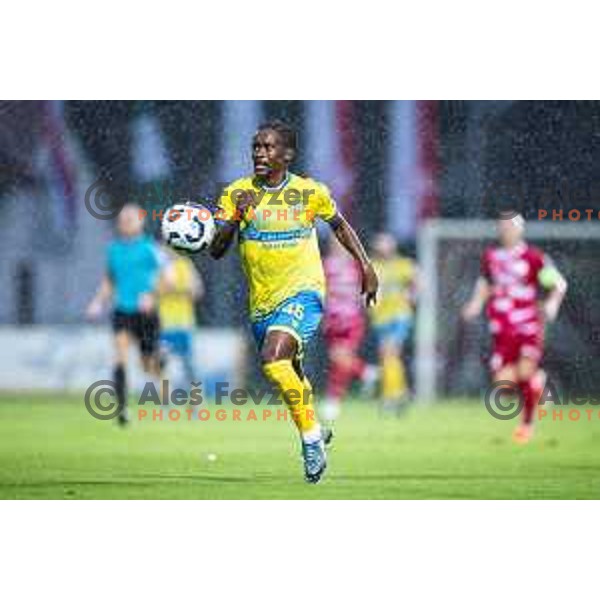 Isaac Matondo in action during Prva liga Telemach 2025/26 football match between NK Aluminij and NK Koper in Sportni park Kidricevo, Slovenia on August 29, 2025. Photo: Jure Banfi