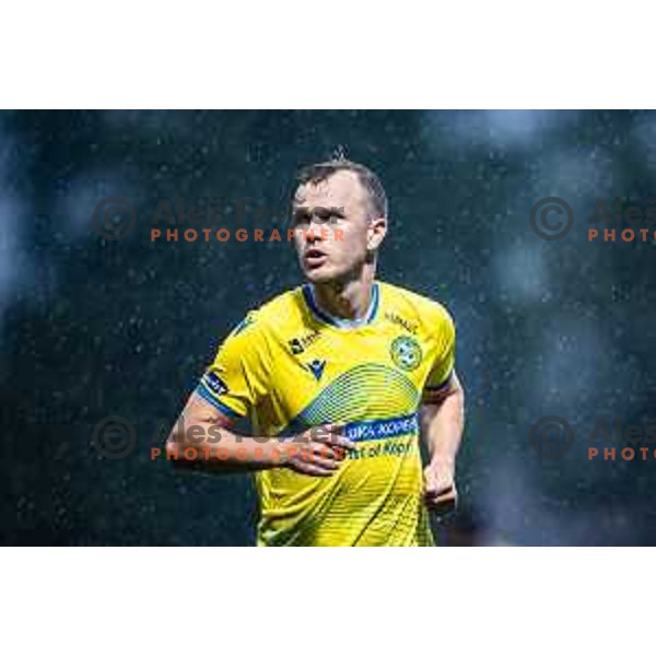 Nik Omladic in action during Prva liga Telemach 2025/26 football match between NK Aluminij and NK Koper in Sportni park Kidricevo, Slovenia on August 29, 2025. Photo: Jure Banfi