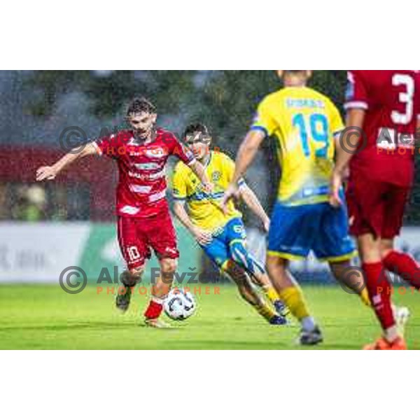 Emir Saitoski in action during Prva liga Telemach 2025/26 football match between NK Aluminij and NK Koper in Sportni park Kidricevo, Slovenia on August 29, 2025. Photo: Jure Banfi