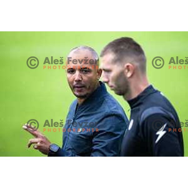 Jura Arsic, head coach of NK Aluminij during Prva liga Telemach 2025/26 football match between NK Aluminij and NK Koper in Sportni park Kidricevo, Slovenia on August 29, 2025. Photo: Jure Banfi
