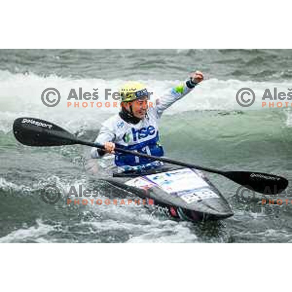 Eva Alina Hocevar (SLO), runner-up in ICF World Cup Canoe Slalom Women’s K-1 race in Tacen, Ljubljana, Slovenia on August 29, 2025