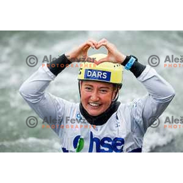 Eva Alina Hocevar (SLO), runner-up in ICF World Cup Canoe Slalom Women’s K-1 race in Tacen, Ljubljana, Slovenia on August 29, 2025
