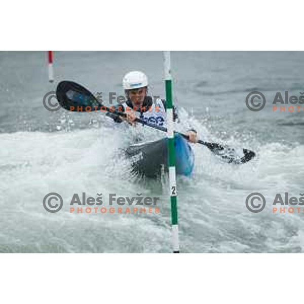 Martin Srabotnik (SLO) in action during ICF World Cup Canoe Slalom Men’s K-1 race in Tacen, Ljubljana, Slovenia on August 29, 2025