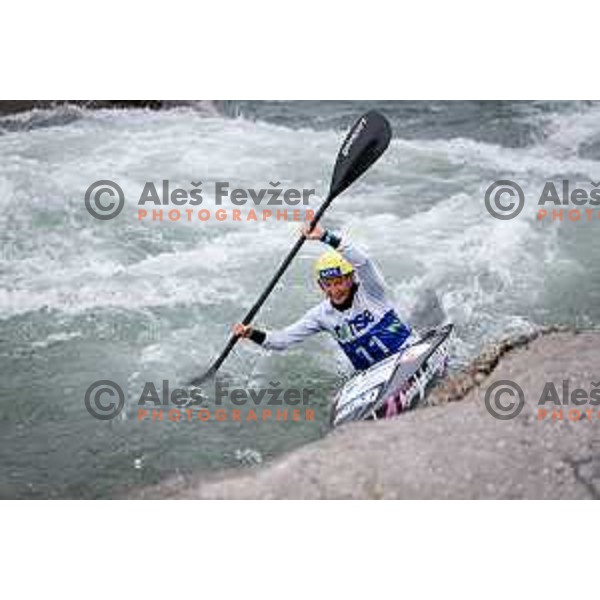 Eva Alina Hocevar (SLO), runner-up in ICF World Cup Canoe Slalom Women’s K-1 race in Tacen, Ljubljana, Slovenia on August 29, 2025