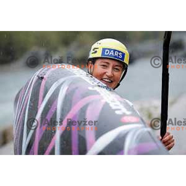 Eva Alina Hocevar (SLO), runner-up in ICF World Cup Canoe Slalom Women’s K-1 race in Tacen, Ljubljana, Slovenia on August 29, 2025