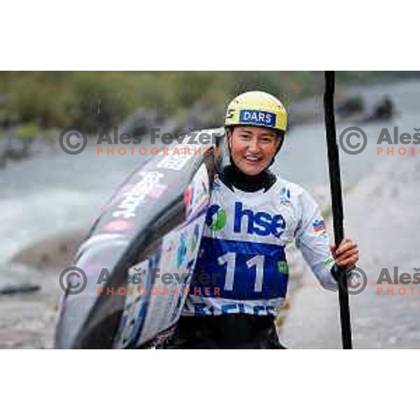 Eva Alina Hocevar (SLO), runner-up in ICF World Cup Canoe Slalom Women’s K-1 race in Tacen, Ljubljana, Slovenia on August 29, 2025