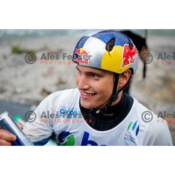 Ziga Lin Hocevar (SLO) in action during ICF World Cup Canoe Slalom Men’s K-1 race in Tacen, Ljubljana, Slovenia on August 29, 2025