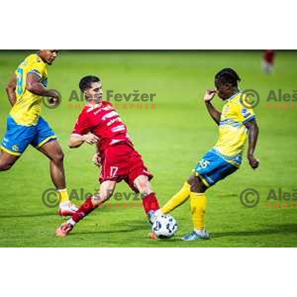 Filip Kosi in action during Prva liga Telemach 2025/26 football match between NK Aluminij and NK Koper in Sportni park Kidricevo, Slovenia on August 29, 2025. Photo: Jure Banfi