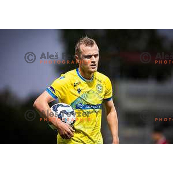 Nik Omladic in action during Prva liga Telemach 2025/26 football match between NK Aluminij and NK Koper in Sportni park Kidricevo, Slovenia on August 29, 2025. Photo: Jure Banfi