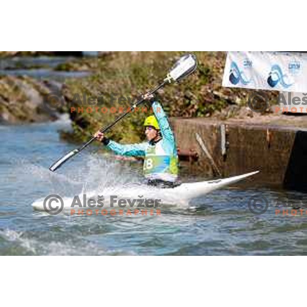 Jakob Savli (SLO) in action during Men\'s ICF World Kayak-Cross race in Tacen, Ljubljana, Slovenia on August 31, 2025