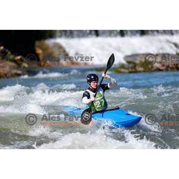 in action during ICF World Cup Canoe Kayak-Cross race in Tacen, Ljubljana, Slovenia on August 31, 2025