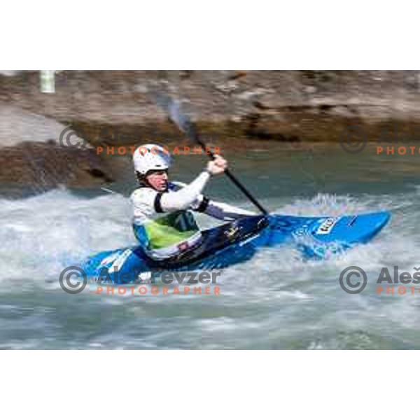 in action during ICF World Cup Canoe Kayak-Cross race in Tacen, Ljubljana, Slovenia on August 31, 2025