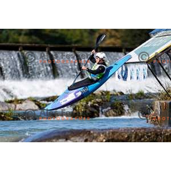 Ziga Lin Hocevar (SLO) in action during ICF World Cup Canoe Kayak-Cross race in Tacen, Ljubljana, Slovenia on August 31, 2025