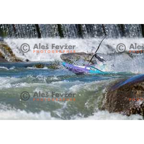 Ziga Lin Hocevar (SLO) in action during ICF World Cup Canoe Kayak-Cross race in Tacen, Ljubljana, Slovenia on August 31, 2025