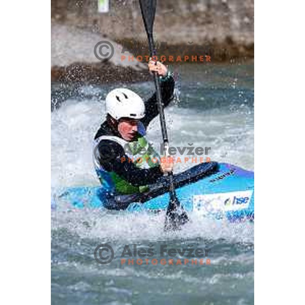 Ziga Lin Hocevar (SLO) in action during ICF World Cup Canoe Kayak-Cross race in Tacen, Ljubljana, Slovenia on August 31, 2025