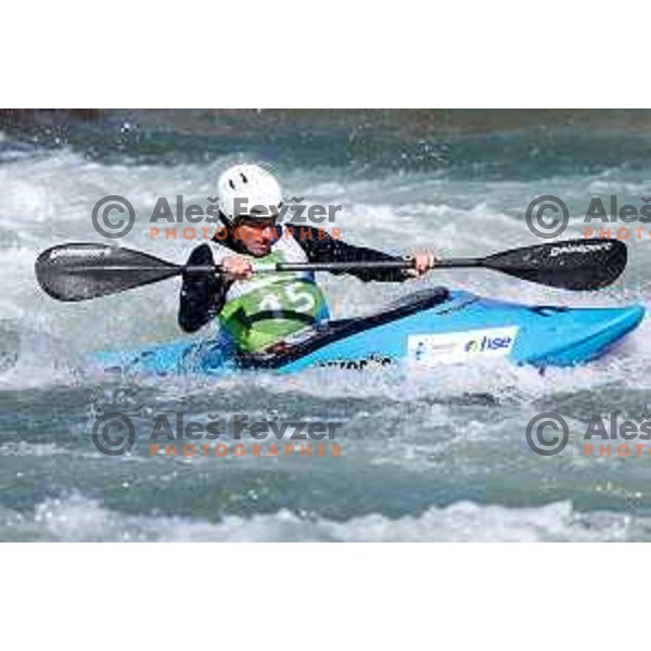 Ziga Lin Hocevar (SLO) in action during ICF World Cup Canoe Kayak-Cross race in Tacen, Ljubljana, Slovenia on August 31, 2025