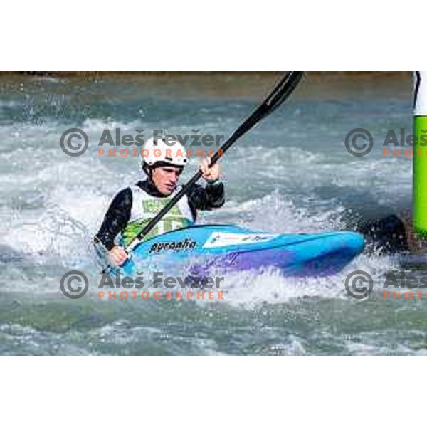 Ziga Lin Hocevar (SLO) in action during ICF World Cup Canoe Kayak-Cross race in Tacen, Ljubljana, Slovenia on August 31, 2025