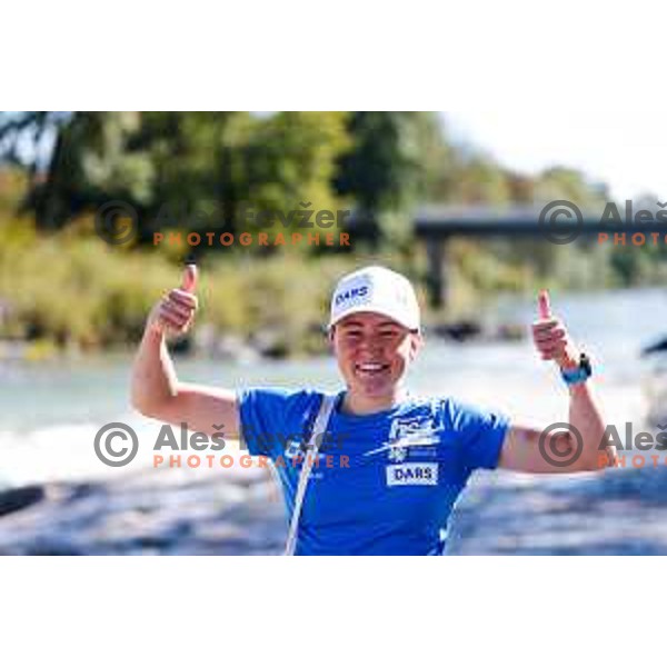 Eva Alina Hocevar (SLO), second placed in Women\'s ICF World Cup Kayak-Cross race in Tacen, Ljubljana, Slovenia on August 31, 2025