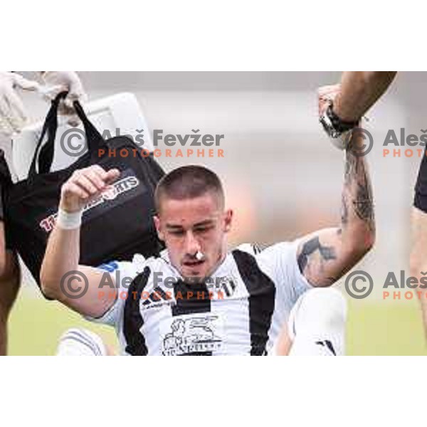 Injured Dario Vizinger during Prva liga Telemach 2025/26 football match between Mura and Primorje in Fazanerija, Murska Sobota, Slovenia on August 31, 2025. Photo: Jure Banfi