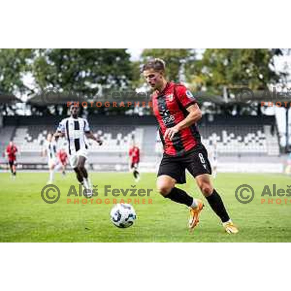 Elian Demirovic in action during Prva liga Telemach 2025/26 football match between Mura and Primorje in Fazanerija, Murska Sobota, Slovenia on August 31, 2025. Photo: Jure Banfi