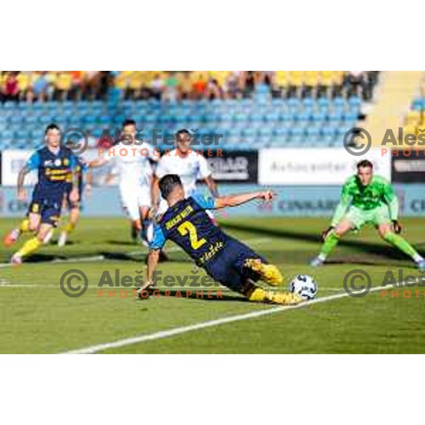 in action during Prva liga Telemach 2025/2026 football match between Celje and Domzale in Celje, Slovenia on August 31, 2025