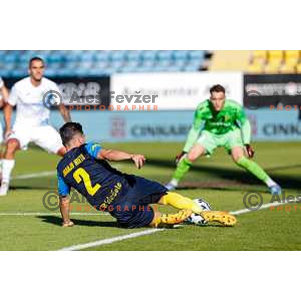 in action during Prva liga Telemach 2025/2026 football match between Celje and Domzale in Celje, Slovenia on August 31, 2025