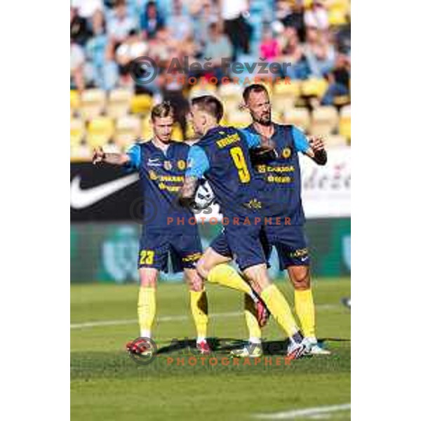 in action during Prva liga Telemach 2025/2026 football match between Celje and Domzale in Celje, Slovenia on August 31, 2025