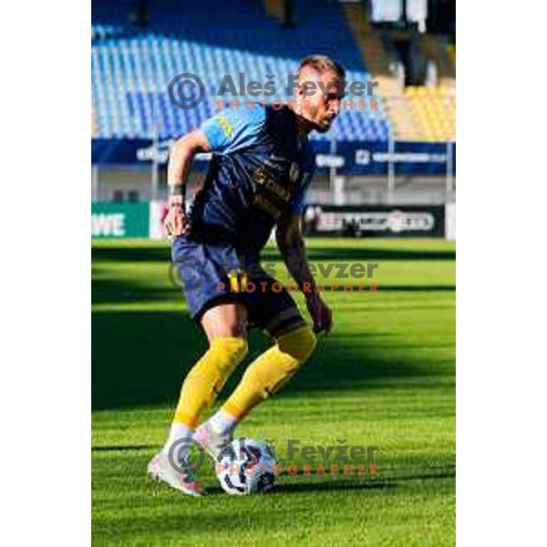 in action during Prva liga Telemach 2025/2026 football match between Celje and Domzale in Celje, Slovenia on August 31, 2025