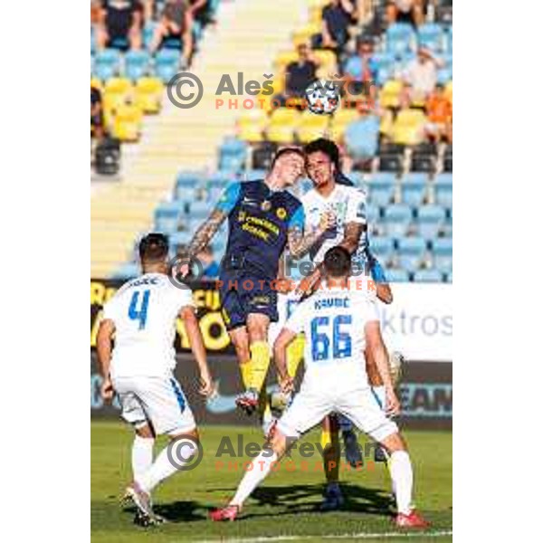 in action during Prva liga Telemach 2025/2026 football match between Celje and Domzale in Celje, Slovenia on August 31, 2025