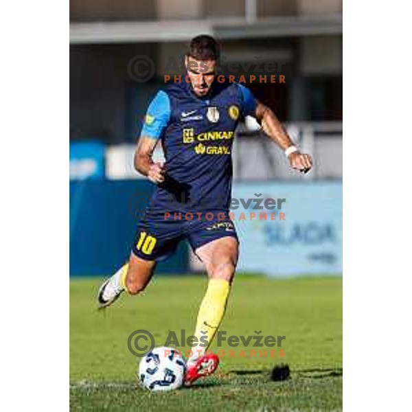 in action during Prva liga Telemach 2025/2026 football match between Celje and Domzale in Celje, Slovenia on August 31, 2025