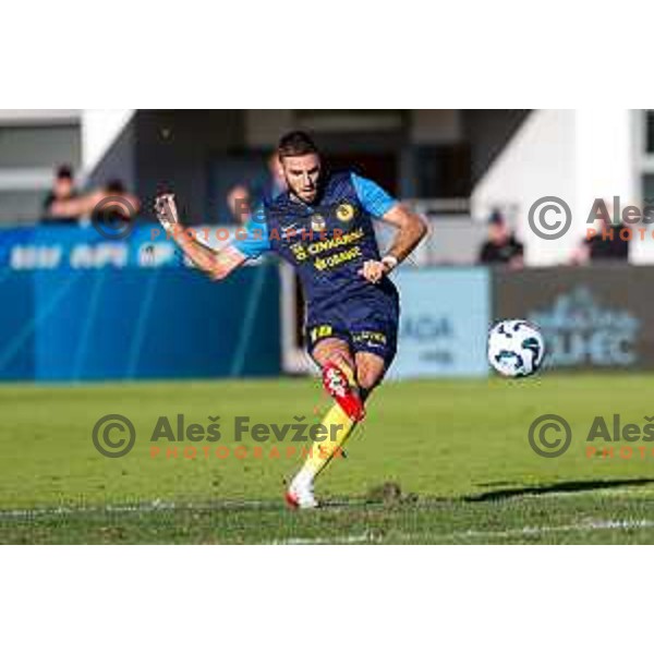 in action during Prva liga Telemach 2025/2026 football match between Celje and Domzale in Celje, Slovenia on August 31, 2025