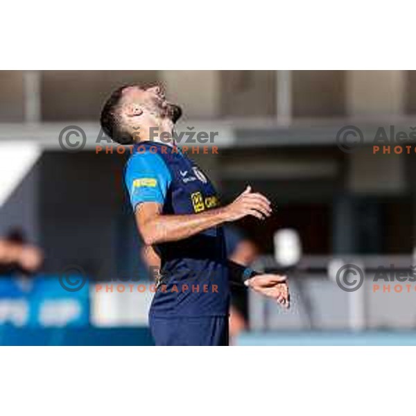 in action during Prva liga Telemach 2025/2026 football match between Celje and Domzale in Celje, Slovenia on August 31, 2025