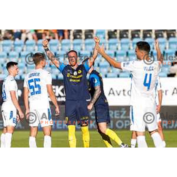 in action during Prva liga Telemach 2025/2026 football match between Celje and Domzale in Celje, Slovenia on August 31, 2025