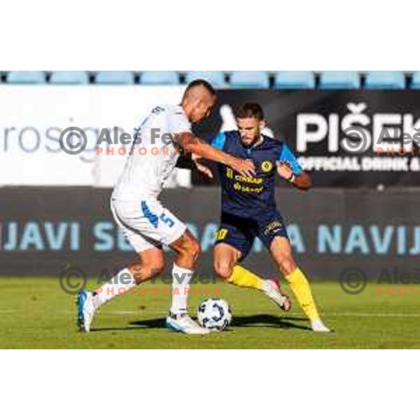in action during Prva liga Telemach 2025/2026 football match between Celje and Domzale in Celje, Slovenia on August 31, 2025