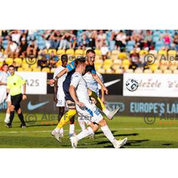 in action during Prva liga Telemach 2025/2026 football match between Celje and Domzale in Celje, Slovenia on August 31, 2025