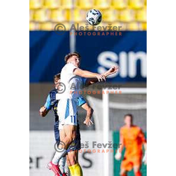 in action during Prva liga Telemach 2025/2026 football match between Celje and Domzale in Celje, Slovenia on August 31, 2025