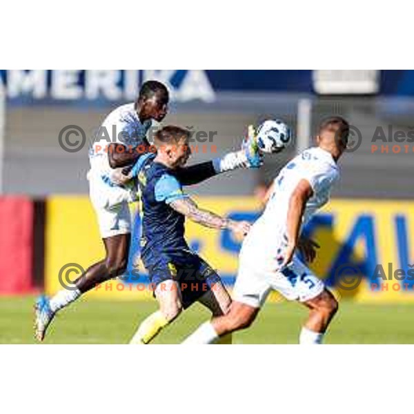 in action during Prva liga Telemach 2025/2026 football match between Celje and Domzale in Celje, Slovenia on August 31, 2025
